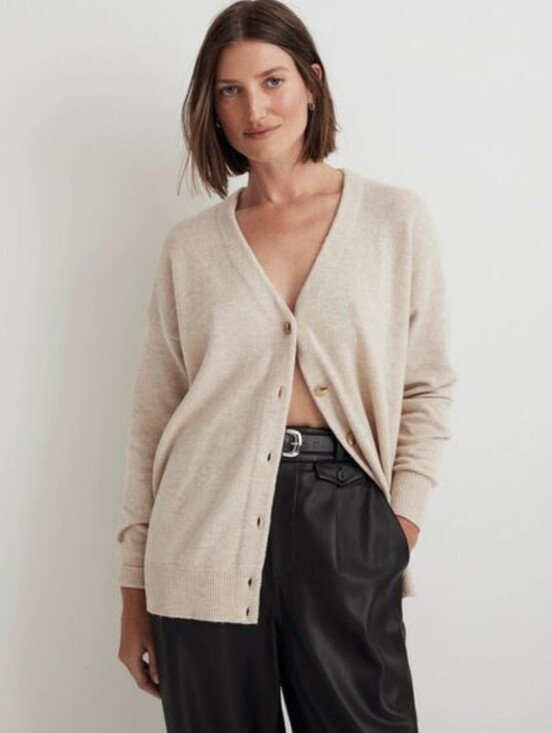 Madewell Sweaters - Madewell Neutral Wool Cotton Blend Cardigan Xl